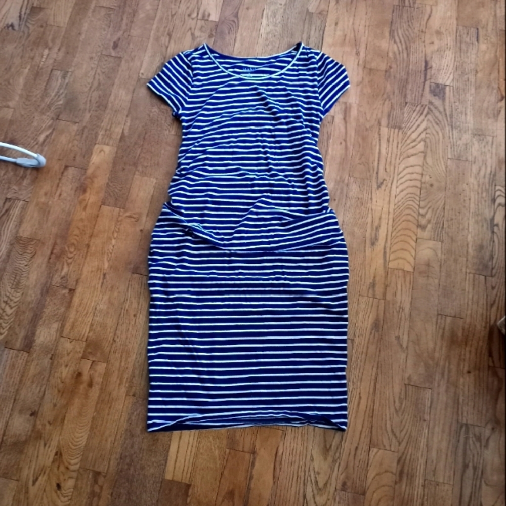 **3 for $15** Striped Midi Maternity Dress